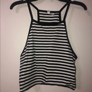 stripped crop tank top
